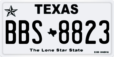TX license plate BBS8823