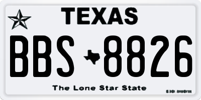 TX license plate BBS8826