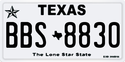 TX license plate BBS8830