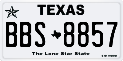TX license plate BBS8857