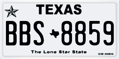 TX license plate BBS8859