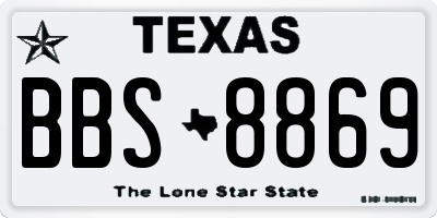 TX license plate BBS8869