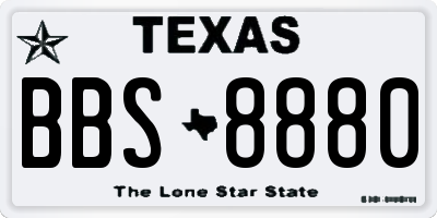 TX license plate BBS8880