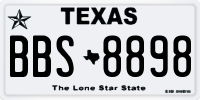 TX license plate BBS8898