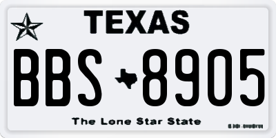 TX license plate BBS8905