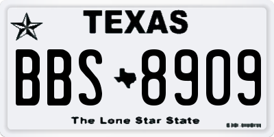 TX license plate BBS8909
