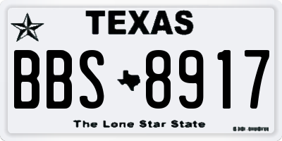TX license plate BBS8917
