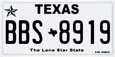 TX license plate BBS8919