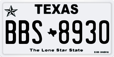 TX license plate BBS8930