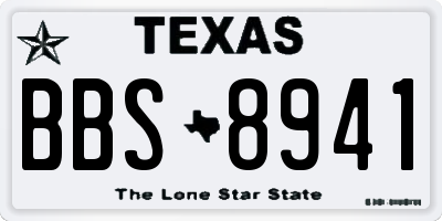 TX license plate BBS8941