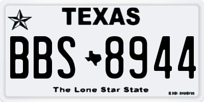 TX license plate BBS8944