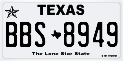 TX license plate BBS8949