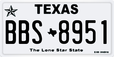 TX license plate BBS8951