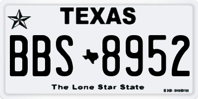 TX license plate BBS8952