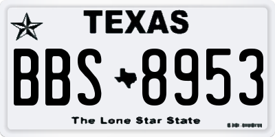 TX license plate BBS8953