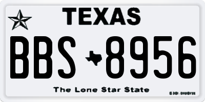 TX license plate BBS8956
