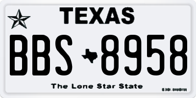 TX license plate BBS8958
