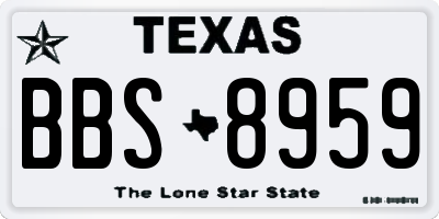 TX license plate BBS8959
