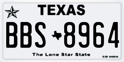 TX license plate BBS8964