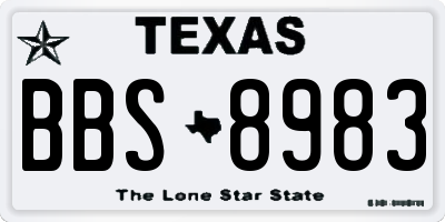 TX license plate BBS8983