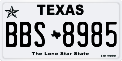 TX license plate BBS8985