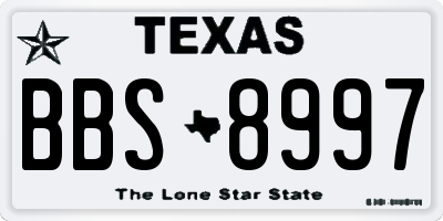 TX license plate BBS8997