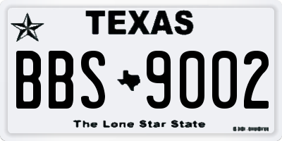 TX license plate BBS9002