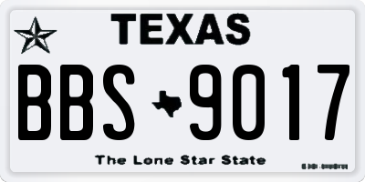 TX license plate BBS9017