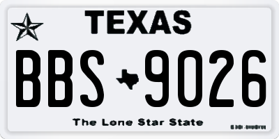 TX license plate BBS9026