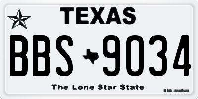 TX license plate BBS9034