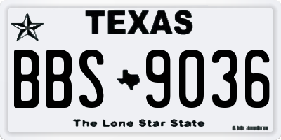 TX license plate BBS9036