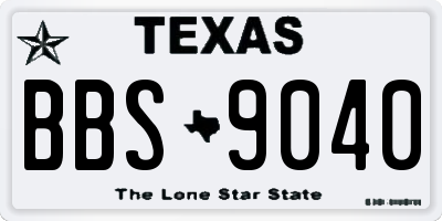 TX license plate BBS9040