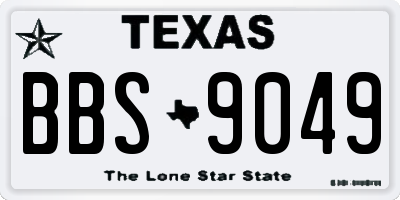 TX license plate BBS9049