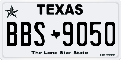 TX license plate BBS9050
