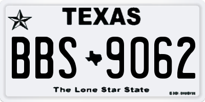 TX license plate BBS9062