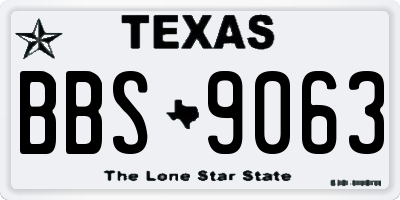 TX license plate BBS9063