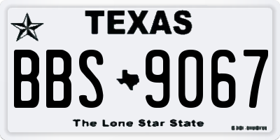 TX license plate BBS9067