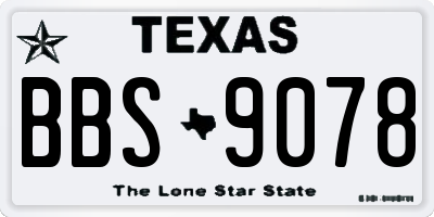 TX license plate BBS9078