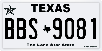 TX license plate BBS9081