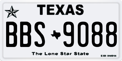 TX license plate BBS9088