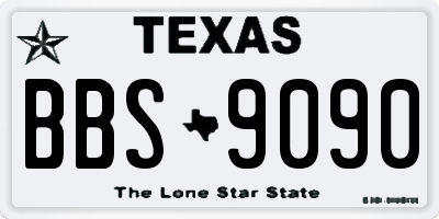 TX license plate BBS9090