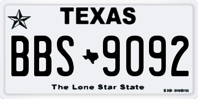 TX license plate BBS9092