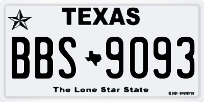 TX license plate BBS9093