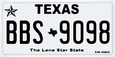 TX license plate BBS9098