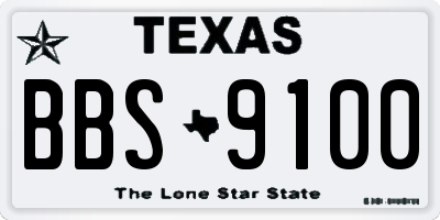 TX license plate BBS9100