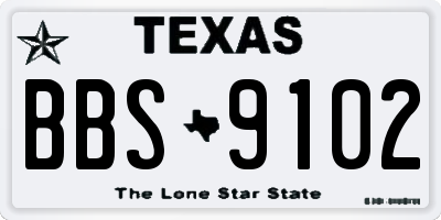 TX license plate BBS9102
