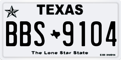 TX license plate BBS9104