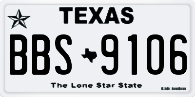 TX license plate BBS9106