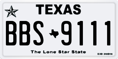 TX license plate BBS9111