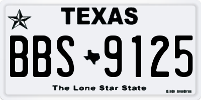 TX license plate BBS9125